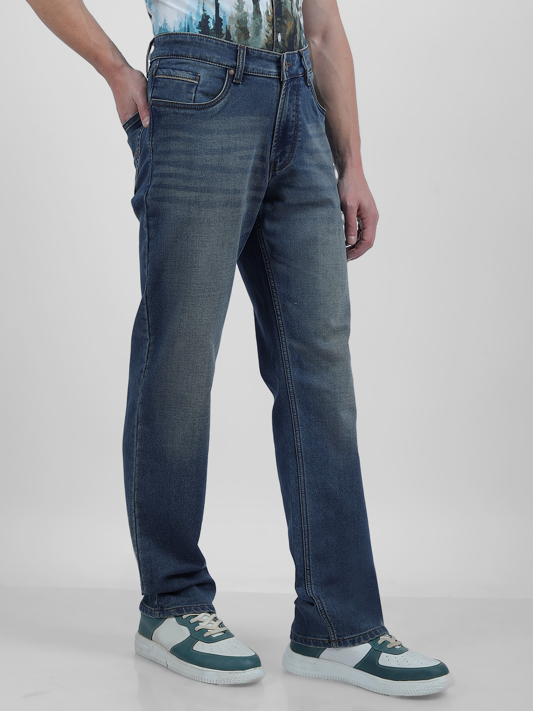 Numero Uno Men Faded Blue Jeans
